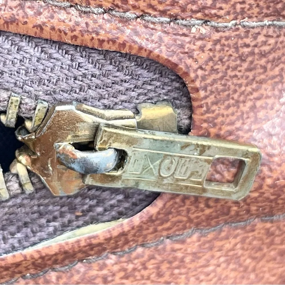 Vintage 50s 60s Top Handle Satchel Bag Red Leather Tweed Purse Midcentury Modern - Picture 7 of 12